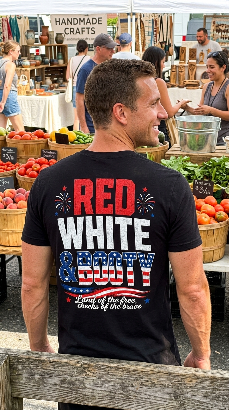 Red White and Booty Funny Patriotic 4th of July T-Shirt 13 Red White and Booty Funny Patriotic 4th of July T-Shirt