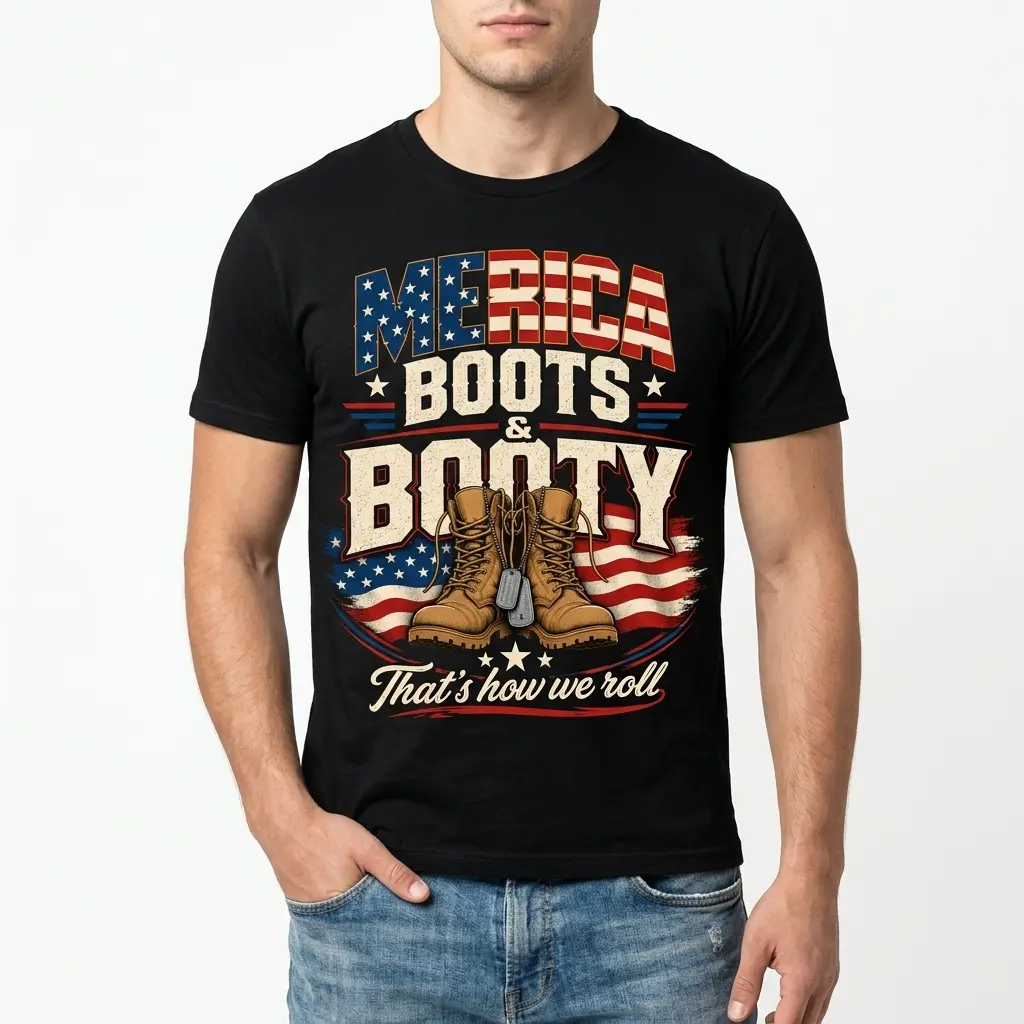 Vintage Patriotic Boots Graphic T-Shirt With Americana Style 3 vintage patriotic boots graphic t shirt with americana style 2.jpg