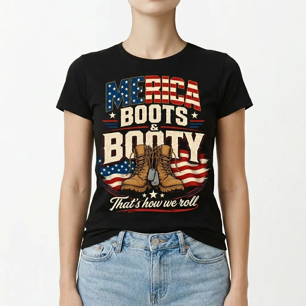 Vintage Patriotic Boots Graphic T-Shirt With Americana Style 4 vintage patriotic boots graphic t shirt with americana style 3.jpg