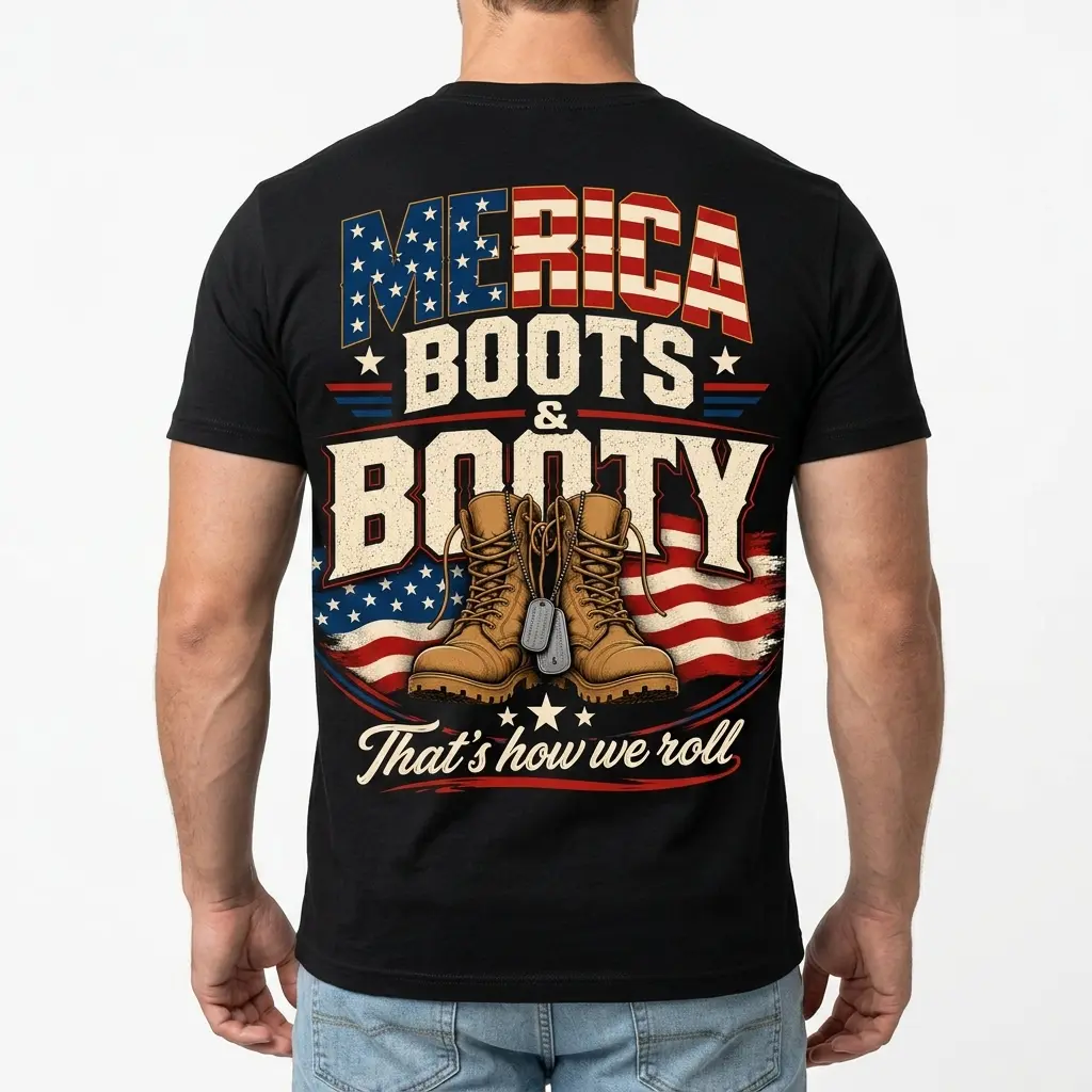 Vintage Patriotic Boots Graphic T-Shirt With Americana Style 5 vintage patriotic boots graphic t shirt with americana style 4.jpg