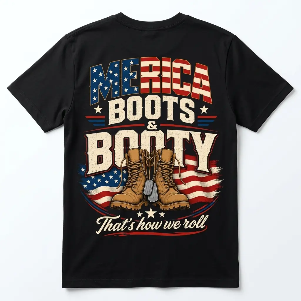 Vintage Patriotic Boots Graphic T-Shirt With Americana Style 1 vintage patriotic boots graphic t shirt with americana style.jpg