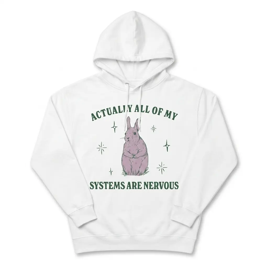 Actually All of My Systems Are Nervous Funny Rabbit T-Shirt 2 actually all of my systems are nervous funny rabbit t shirt 1.jpg
