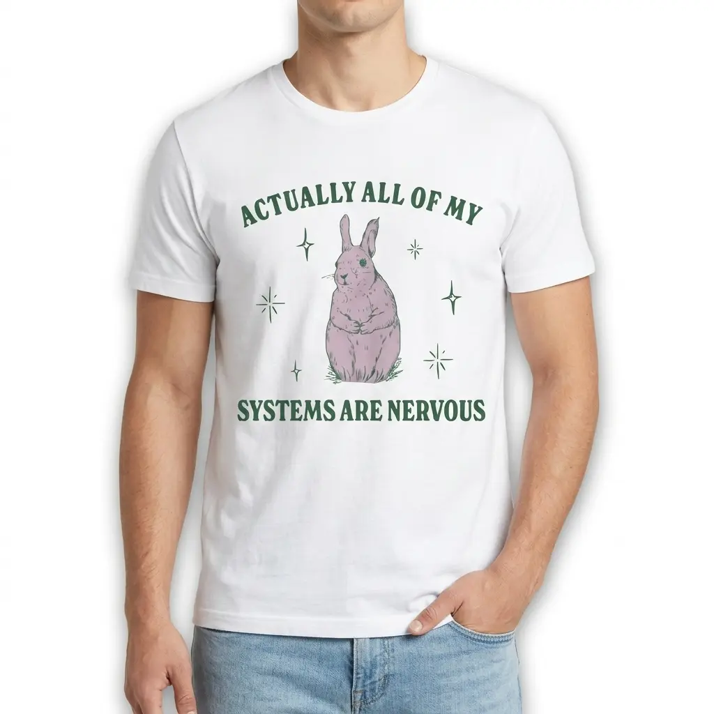 Actually All of My Systems Are Nervous Funny Rabbit T-Shirt 3 actually all of my systems are nervous funny rabbit t shirt 2.jpg