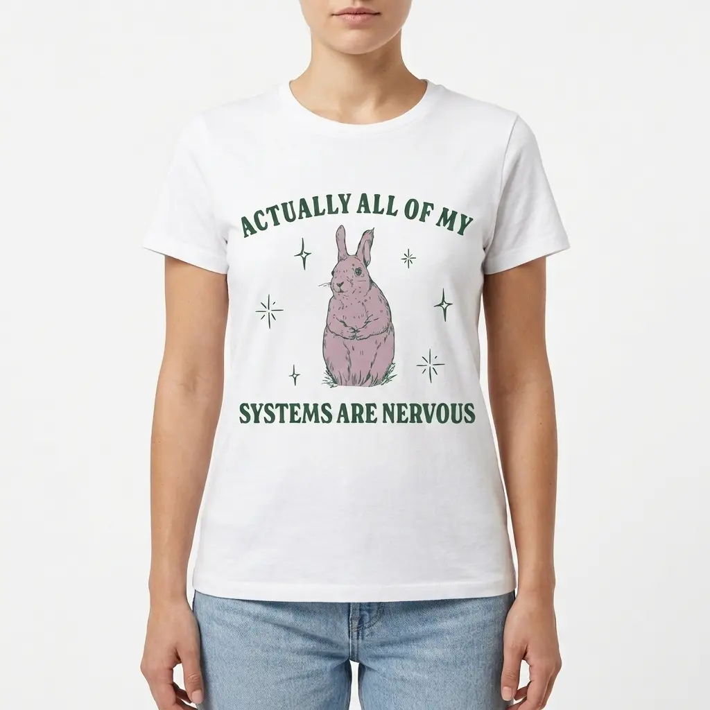 Actually All of My Systems Are Nervous Funny Rabbit T-Shirt 4 actually all of my systems are nervous funny rabbit t shirt 3.jpg