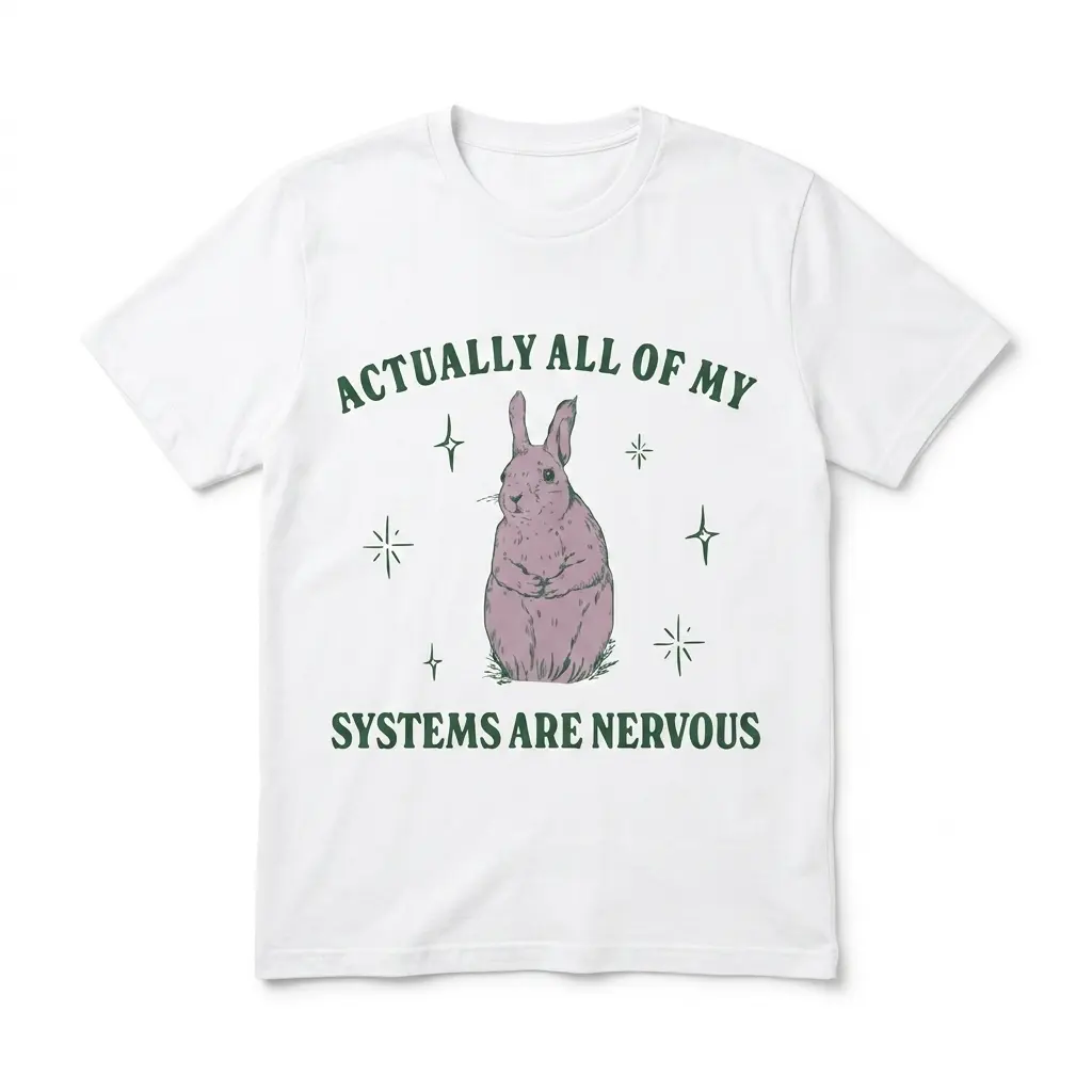 Actually All of My Systems Are Nervous Funny Rabbit T-Shirt 1 actually all of my systems are nervous funny rabbit t shirt.jpg