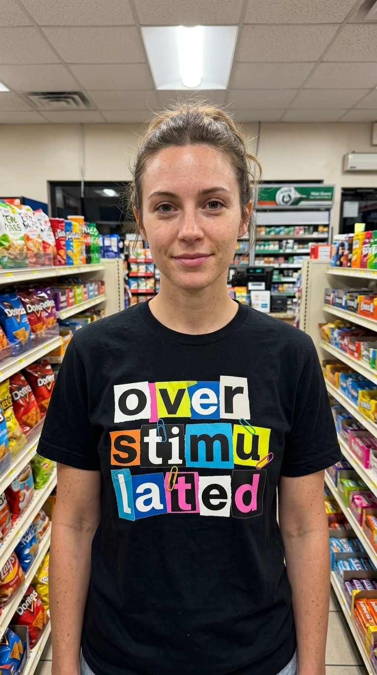 Funny Overstimulated Ransom Note Letters Graphic T-Shirt 12 Funny Overstimulated Ransom Note Letters Graphic T-Shirt