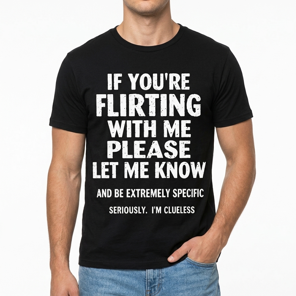 If You're Flirting With Me Please Let Me Know Funny Clueless T-Shirt 3 if youre flirting with me please let me know funny clueless t shirt 2.jpg