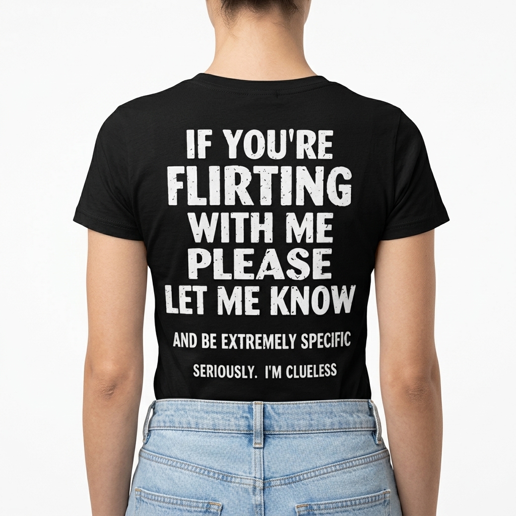 If You're Flirting With Me Please Let Me Know Funny Clueless T-Shirt 14 If You're Flirting With Me Please Let Me Know Funny Clueless T-Shirt