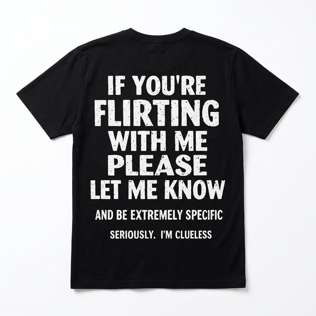 If You're Flirting With Me Please Let Me Know Funny Clueless T-Shirt 1 if youre flirting with me please let me know funny clueless t shirt.jpg
