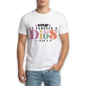Amar Es Conocer A Dios Spanish Bible Verse T-Shirt 8 amar es conocer a dios spanish bible verse t shirt 2.jpg