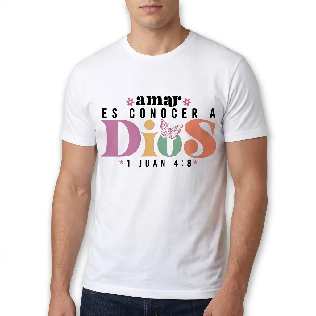 amar es conocer a dios spanish bible verse t shirt 4.jpg