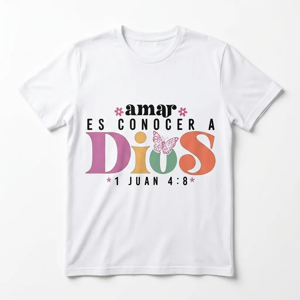 amar es conocer a dios spanish bible verse t shirt.jpg