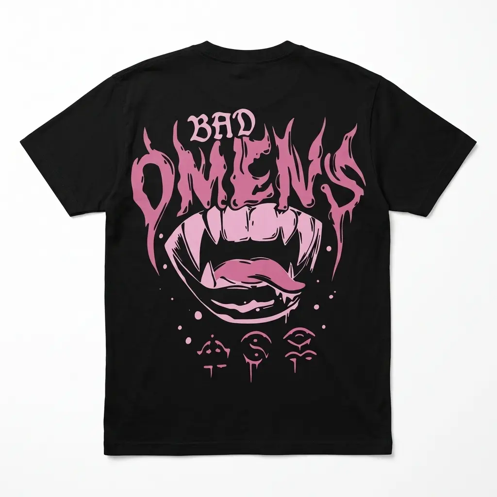 Back view of Bad Omens Gothic Vampire Graphic T-Shirt.