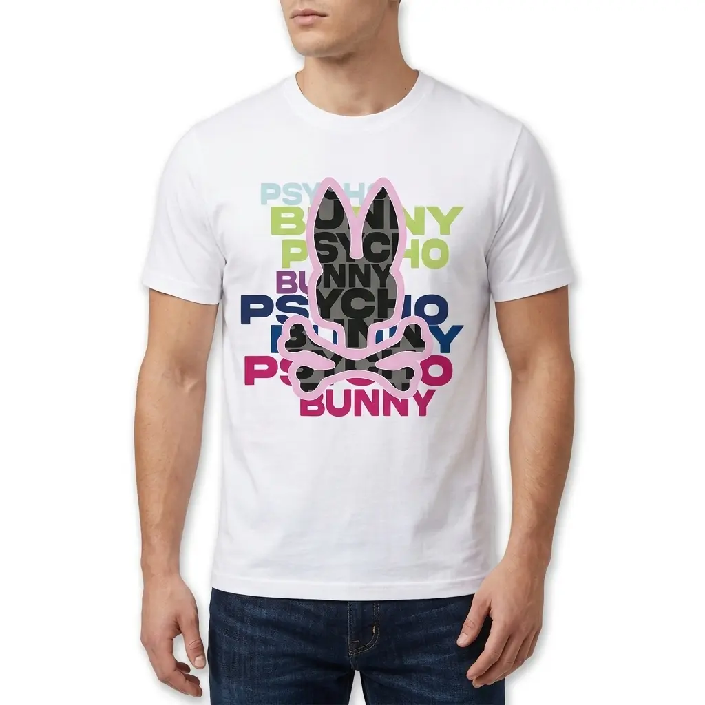 Bunny Skull Streetwear Graphic T-Shirt 5 White t-shirt featuring a prominent bunny skull design.