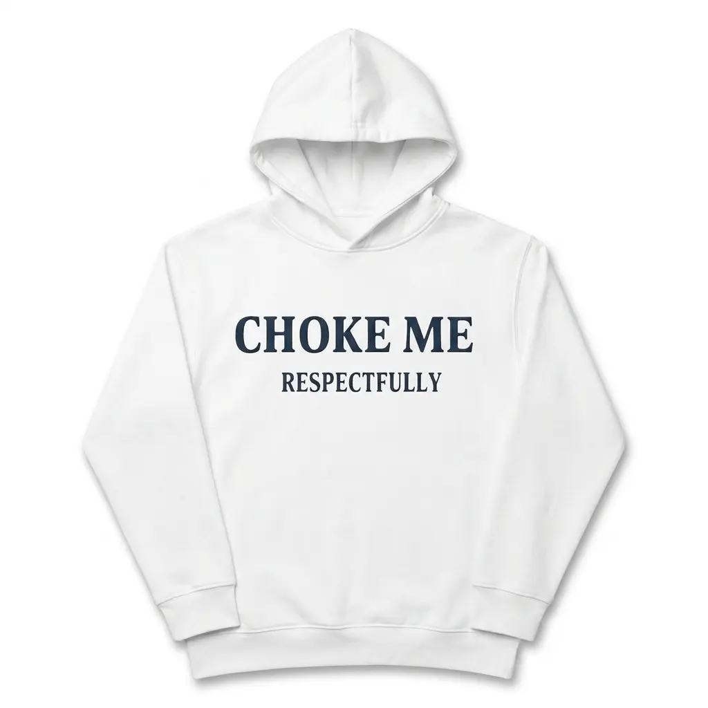 Choke Me Respectfully Funny Graphic T-Shirt 2 Close-up of the T-shirt design highlighting the text.