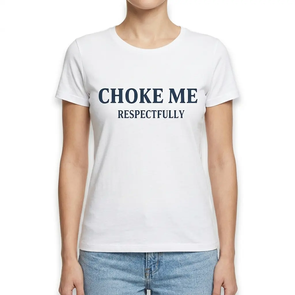 Choke Me Respectfully Funny Graphic T-Shirt 4 Graphic T-shirt shown from the front.