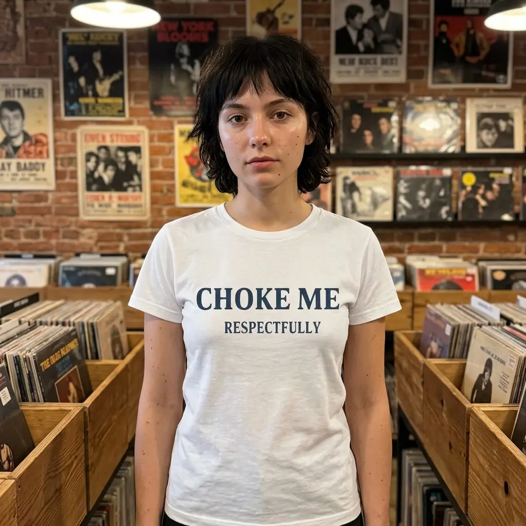Choke Me Respectfully Funny Graphic T-Shirt 6 Casual outfit showcasing the funny graphic T-shirt.