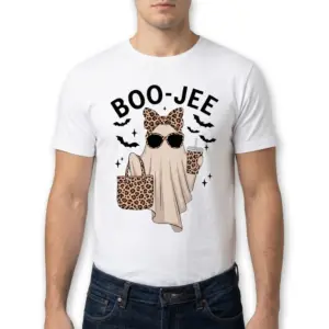 Cute Boo-Jee Leopard Ghost Halloween T-Shirt 10 Boo-Jee Halloween T-shirt featuring a chic ghost design.