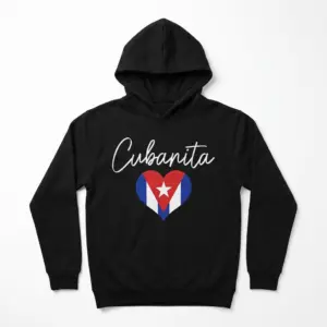 Cute Cubanita Cuban Flag Heart T-Shirt 7 Front view of the Cubanita T-Shirt showcasing the heart graphic prominently.