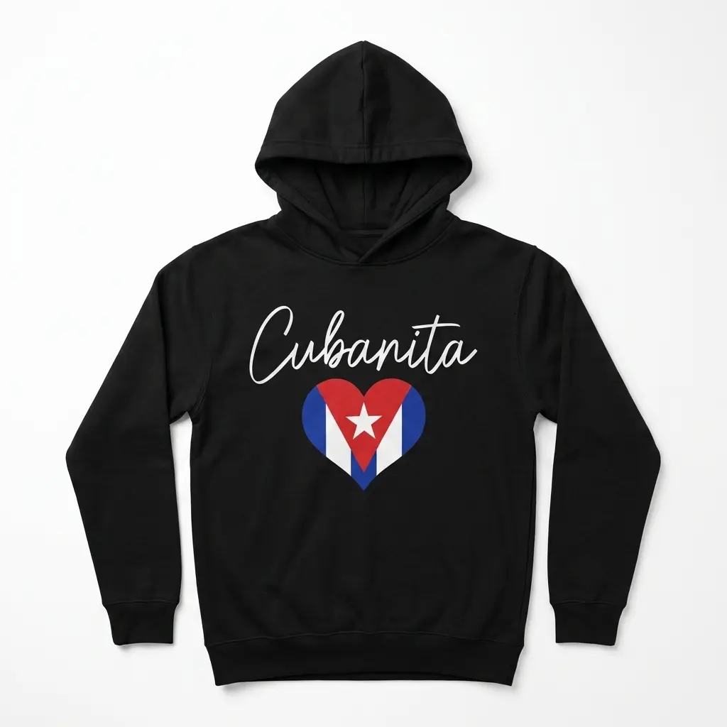 Cute Cubanita Cuban Flag Heart T-Shirt 2 Front view of the Cubanita T-Shirt showcasing the heart graphic prominently.