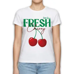 Cute Fresh Cherry Vintage Graphic T-Shirt 9 Cherry-themed graphic tee with vintage design elements.