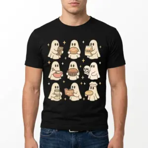 Cute Ghost Sourdough Baking T-Shirt 10 Funny T-shirt with adorable ghosts themed around sourdough baking.