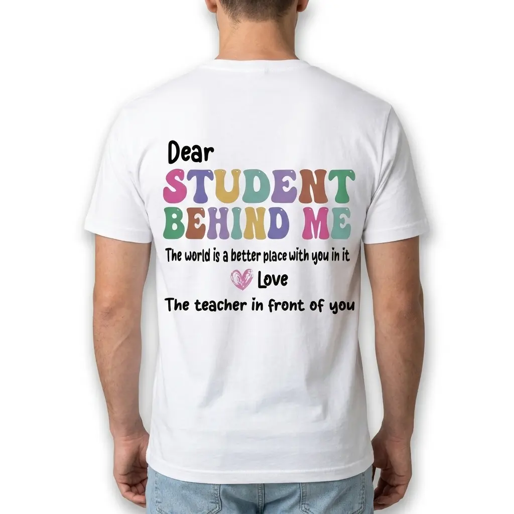 Mockup shows a casual, lightweight shirt ideal for teachers.