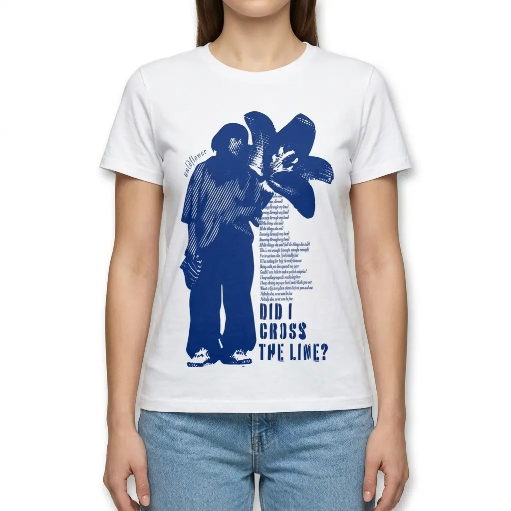 Front view of Did I Cross The Line T-Shirt mockup.