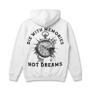 Die With Memories Not Dreams Vintage T-Shirt 7 Front view of vintage T-shirt featuring 'Die With Memories Not Dreams' design.