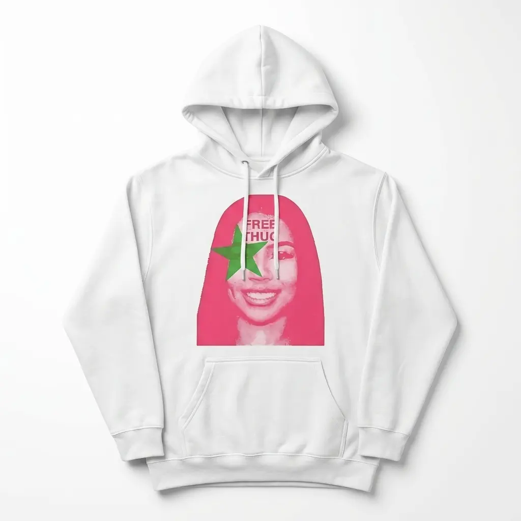 Free Thug Pop Art Streetwear Graphic T-Shirt 2 Graphic T-shirt featuring 'Free Thug' slogan in bold pop art style.