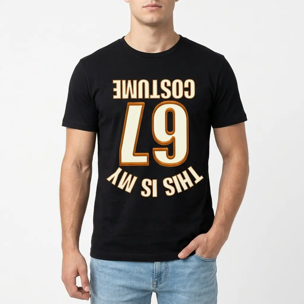 Funny 67th Birthday Costume Shirt 3 Back view of black shirt without design.