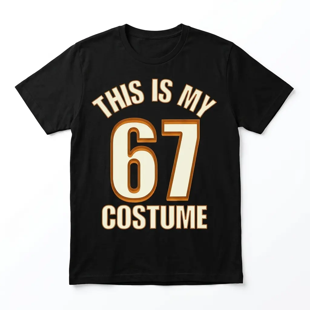 Funny 67th Birthday Costume Shirt 1 Black shirt with 'This is my 67 costume' text design.