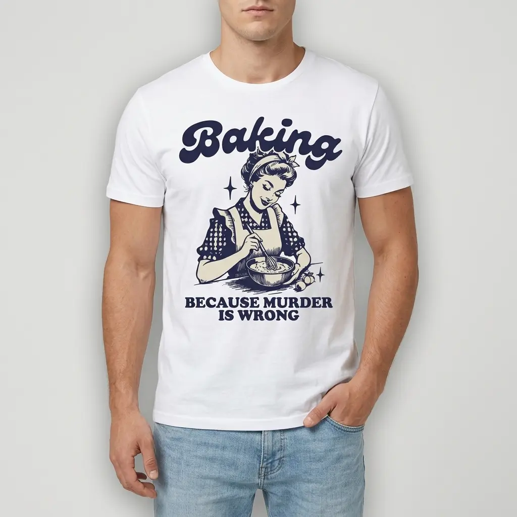 Funny Baking Because Murder Is Wrong T-Shirt 3 funny baking because murder is wrong t shirt 2.jpg