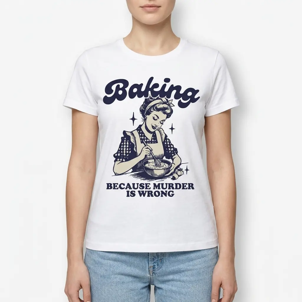Funny Baking Because Murder Is Wrong T-Shirt 4 funny baking because murder is wrong t shirt 3.jpg