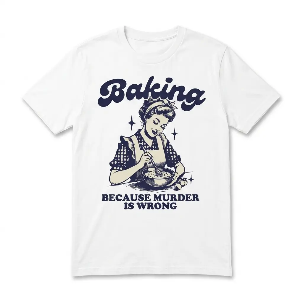 Funny Baking Because Murder Is Wrong T-Shirt 1 funny baking because murder is wrong t shirt.jpg