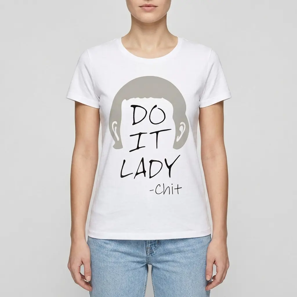 Funny Do It Lady Picard Meme Graphic Tee 4 White shirt with a funny Picard graphic and the words 'Do It Lady'.