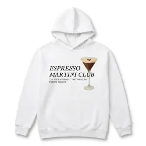 Funny Espresso Martini Club T-Shirt 7 Humor t-shirt showcasing 'Espresso Martini Club' and cocktail illustration.