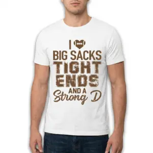 Funny Football Double Entendre Graphic T-Shirt 10 Close-up of T-shirt showcasing comedic football graphic.