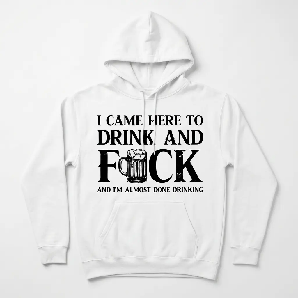 Funny 'I Came Here To Drink' Adult Humor T-Shirt 2 Front view of funny drinking t-shirt design mockup.