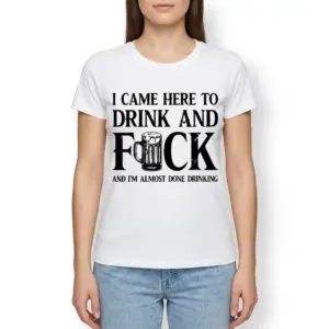 Funny 'I Came Here To Drink' Adult Humor T-Shirt 9 Humorous adult t-shirt with bold text and beer mug graphic.