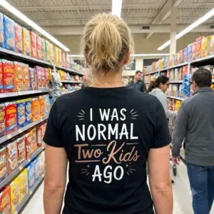 Funny I Was Normal Two Kids Ago T-Shirt 11 Casual lifestyle display featuring the 'I Was Normal Two Kids Ago' apparel design.