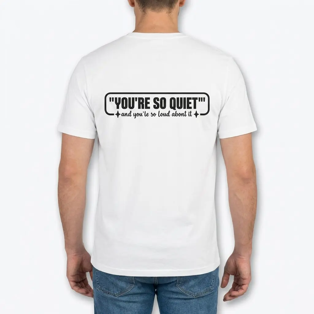 Back view of a male model wearing the sarcastic introvert quote t-shirt.