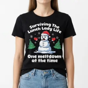 Funny Lunch Lady Christmas Meltdown T-Shirt 9 funny lunch lady christmas meltdown t shirt 3.jpg