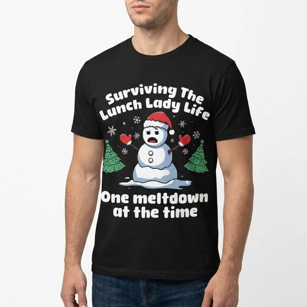 funny lunch lady christmas meltdown t shirt 4.jpg