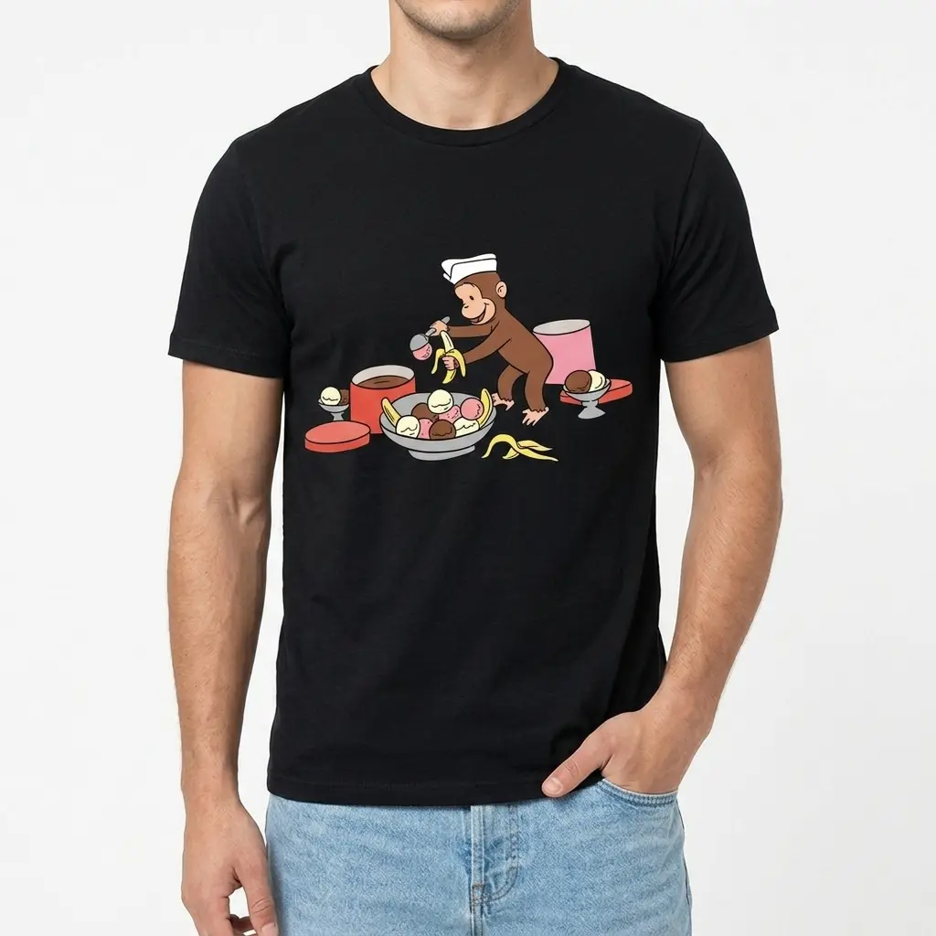 Funny Monkey Ice Cream T-Shirt 3 funny monkey ice cream t shirt 2.jpg