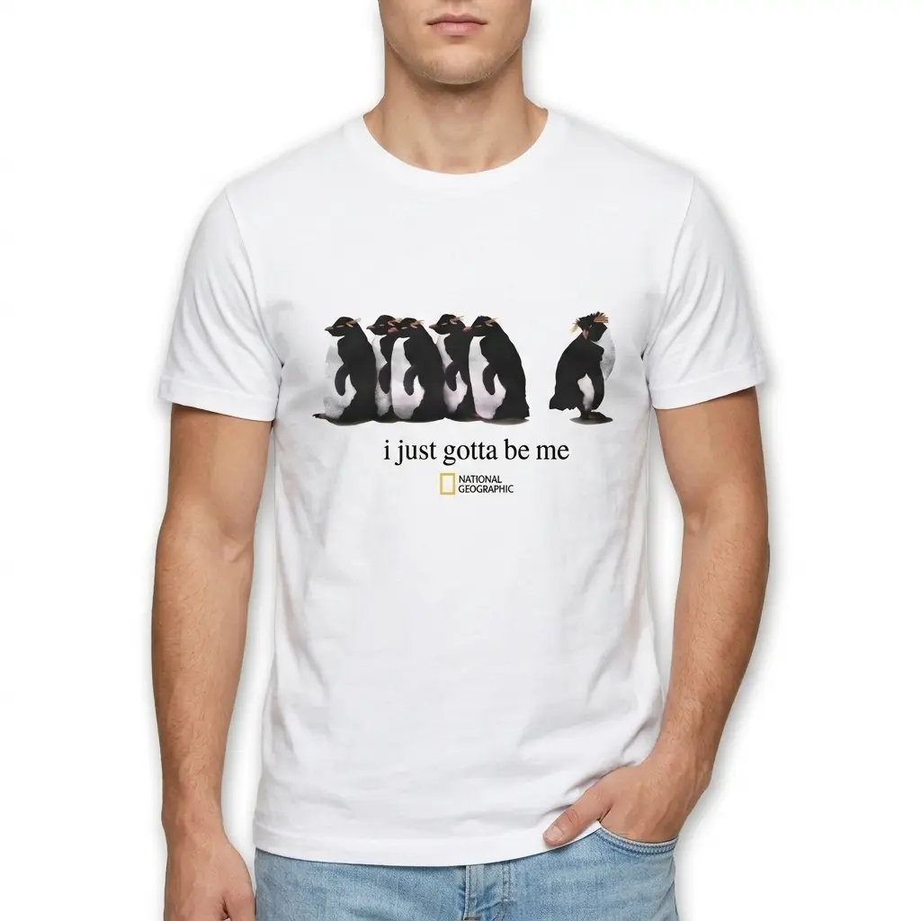funny penguin individuality t shirt 2.jpg