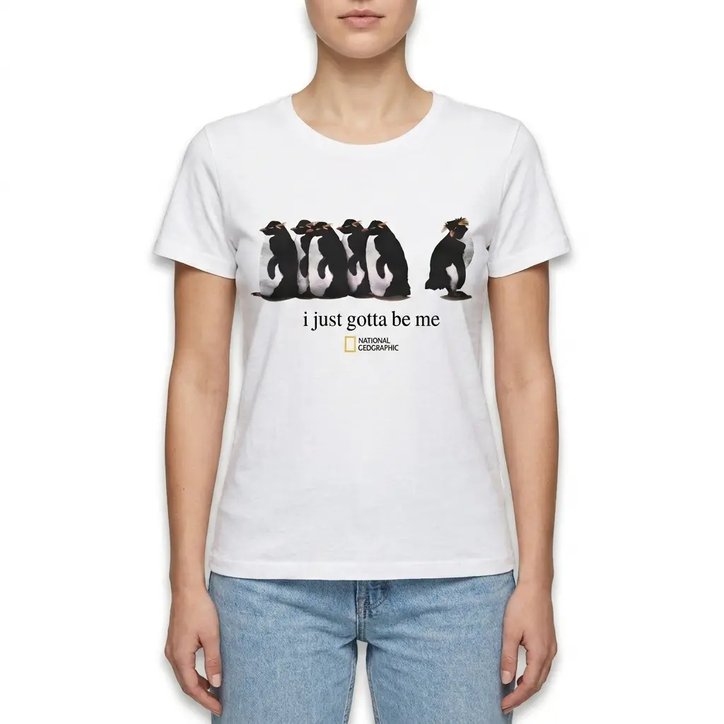 funny penguin individuality t shirt 3.jpg