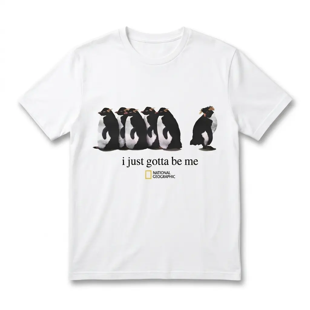 funny penguin individuality t shirt.jpg