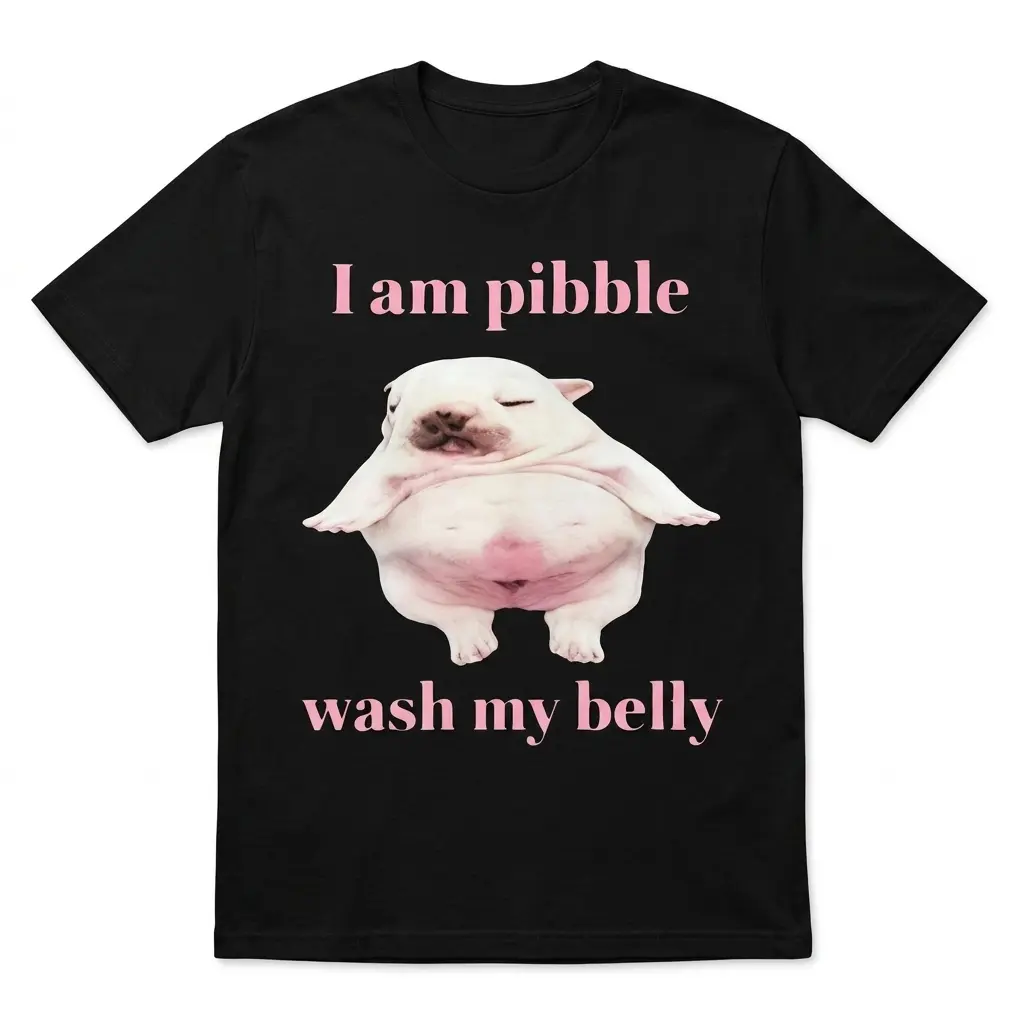Funny Pibble Wash My Belly Meme T-Shirt 1 funny pibble wash my belly meme t shirt.jpg
