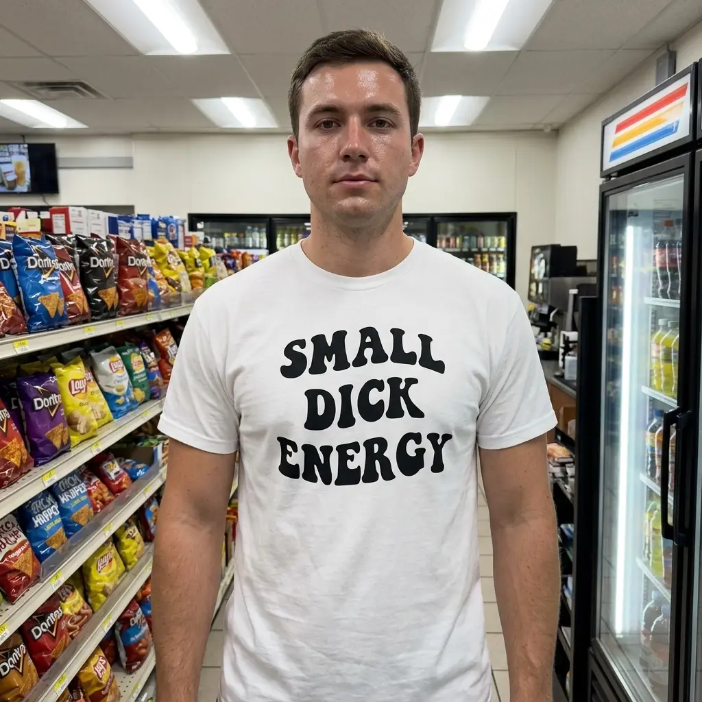Casual wear T-shirt with a humorous design of a tape measure.